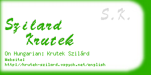 szilard krutek business card